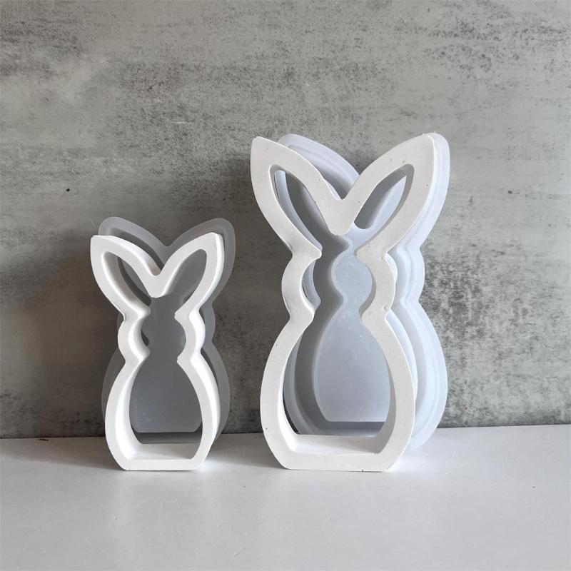 Easter Hare Silicone Candle Molds Heat Resistant for Epoxy Resin Making Candle Soap Tealight Stand Festival Decoration