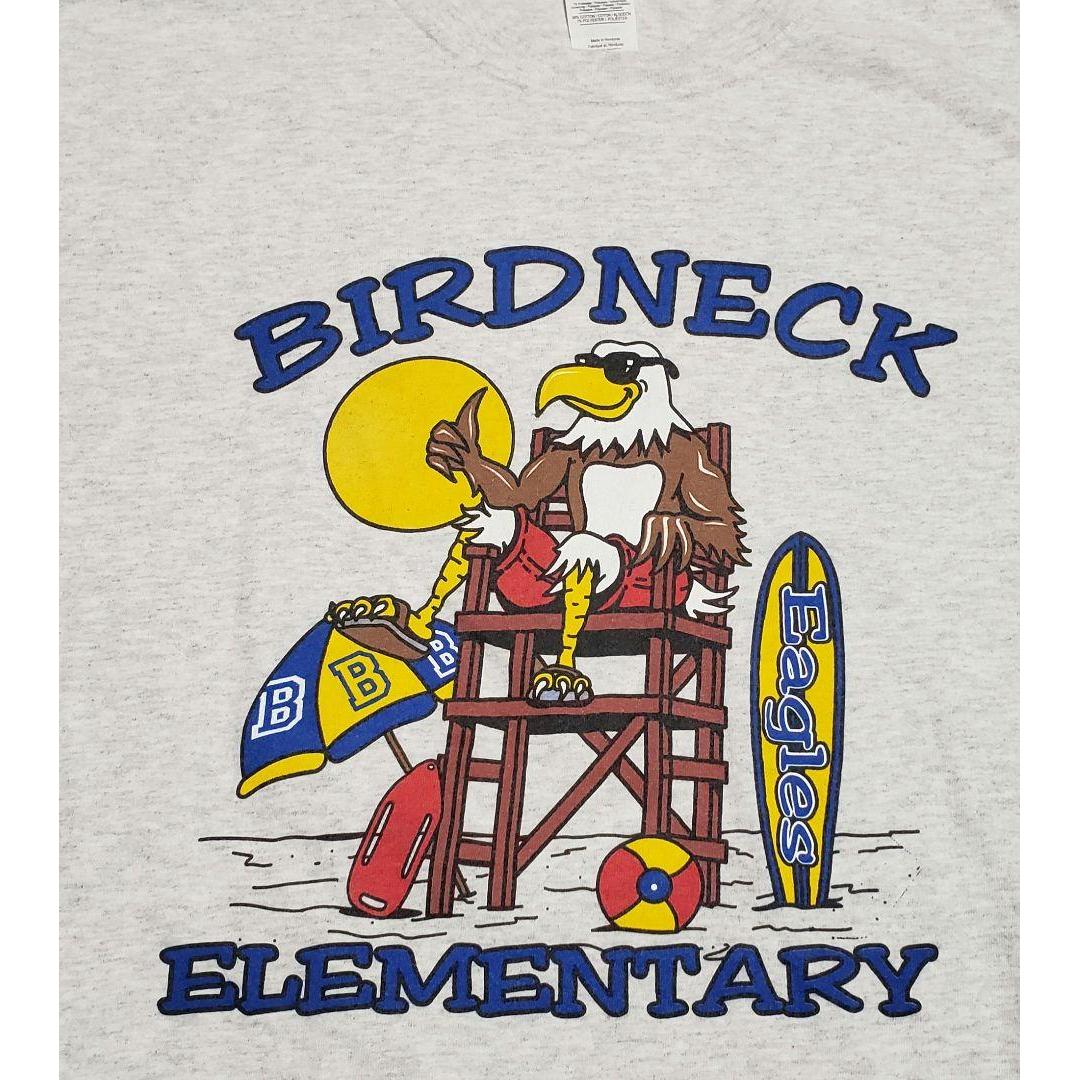 Used [Super Rare] US Vintage Birdneck Elementary School Eagle Surf Print T-Shirt XL