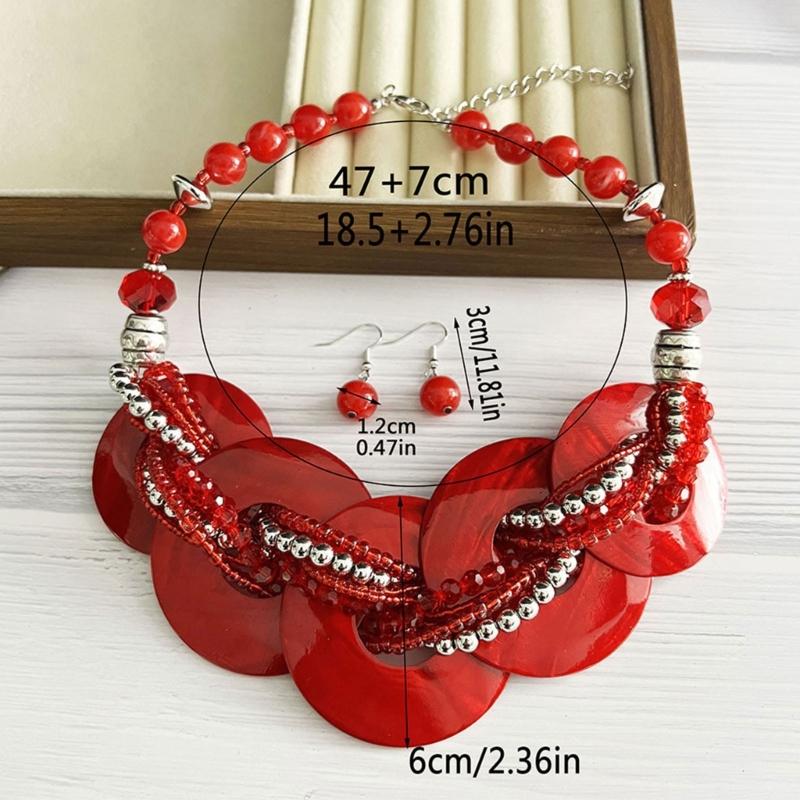 Elegant Shell Jewelry Set With Geometric Design Lightweight Sturdy For Daily Wear And Special Occasions Multiple Color Options