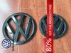 PVQTC1 For VOLKSWAGEN VW Black 13.5CM Front & 11CM Rear Emblems with Carbon Fiber Pattern for Volkswagen MK7 GTI Golf Replacement