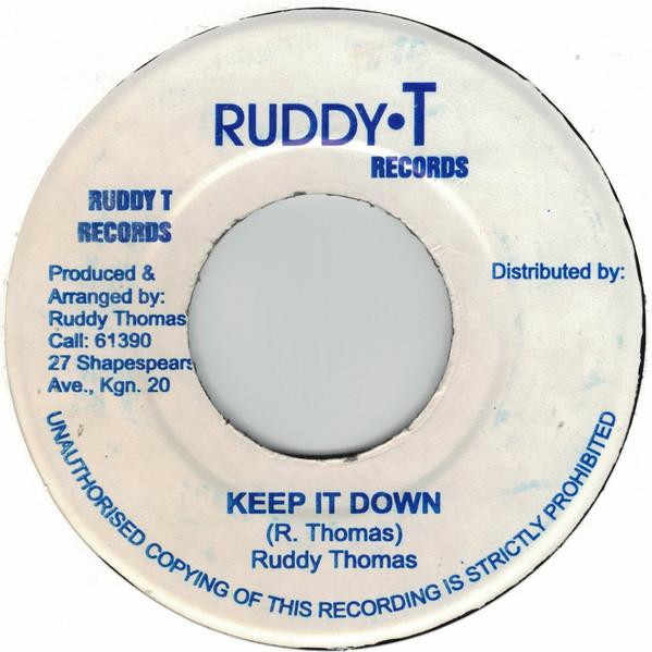 7inch Record RUDDY THOMAS THE MIGHTY TWO Keep It Down Down With The Versio NONE Ruddy T Records Jamaica Reggae Ska Dub Used