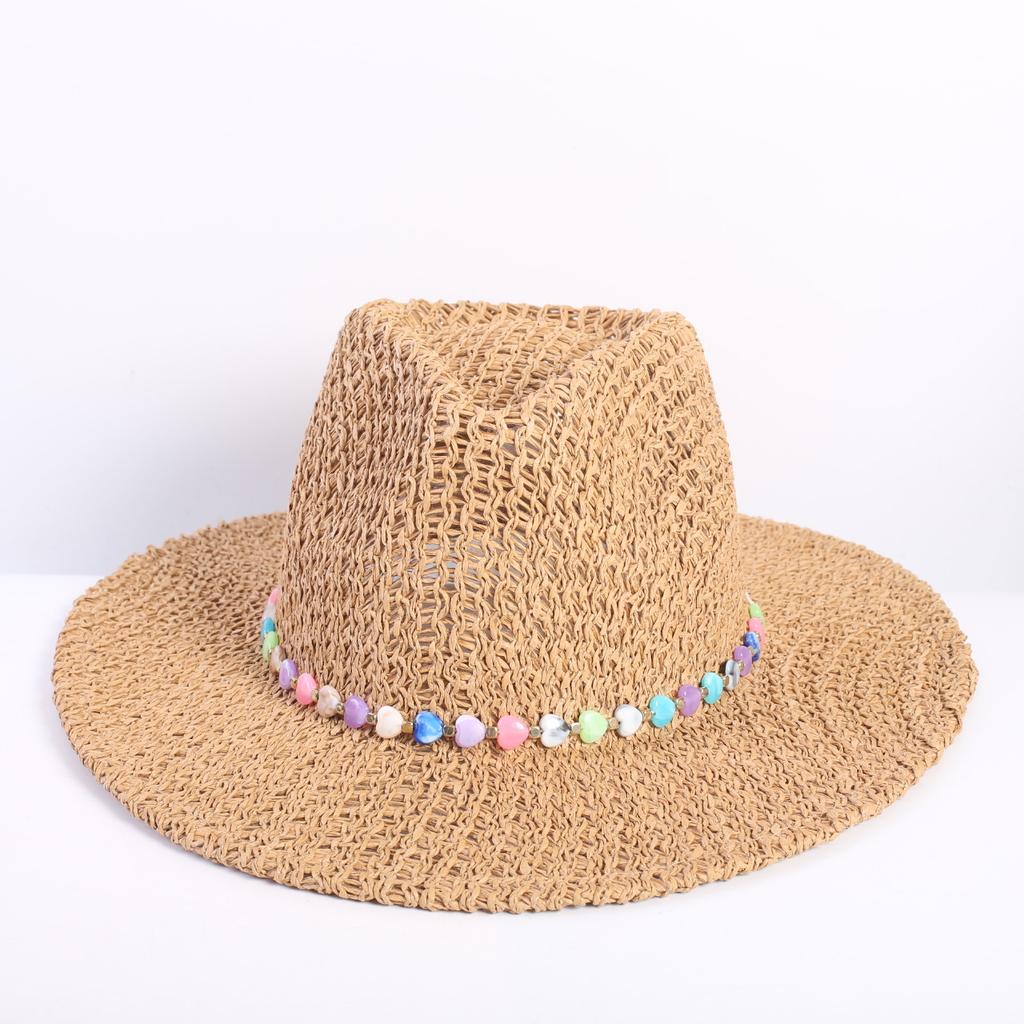 Popolare Cappello di Paglia Classico Western da Cowboy Estivo Vuoto con Ampia Tesa Cappello da Sole Cappello di Paglia Intrecciato a Mano
