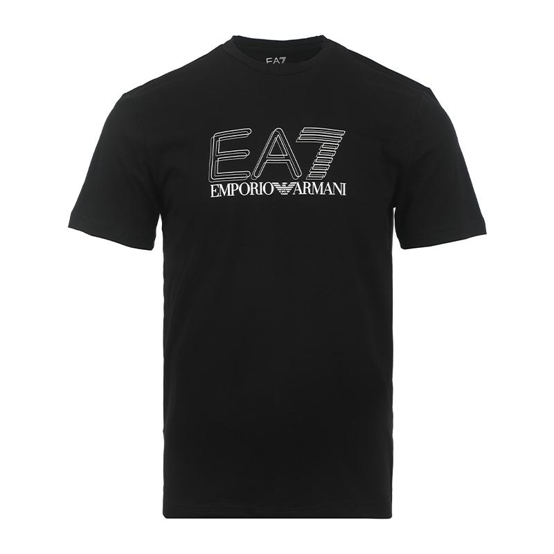 Emporio Armani EA7 Classic Logo Print Fashion Simple Short Sleeve T-Shirt Men tops Black 7M001308AF10373UC001 S