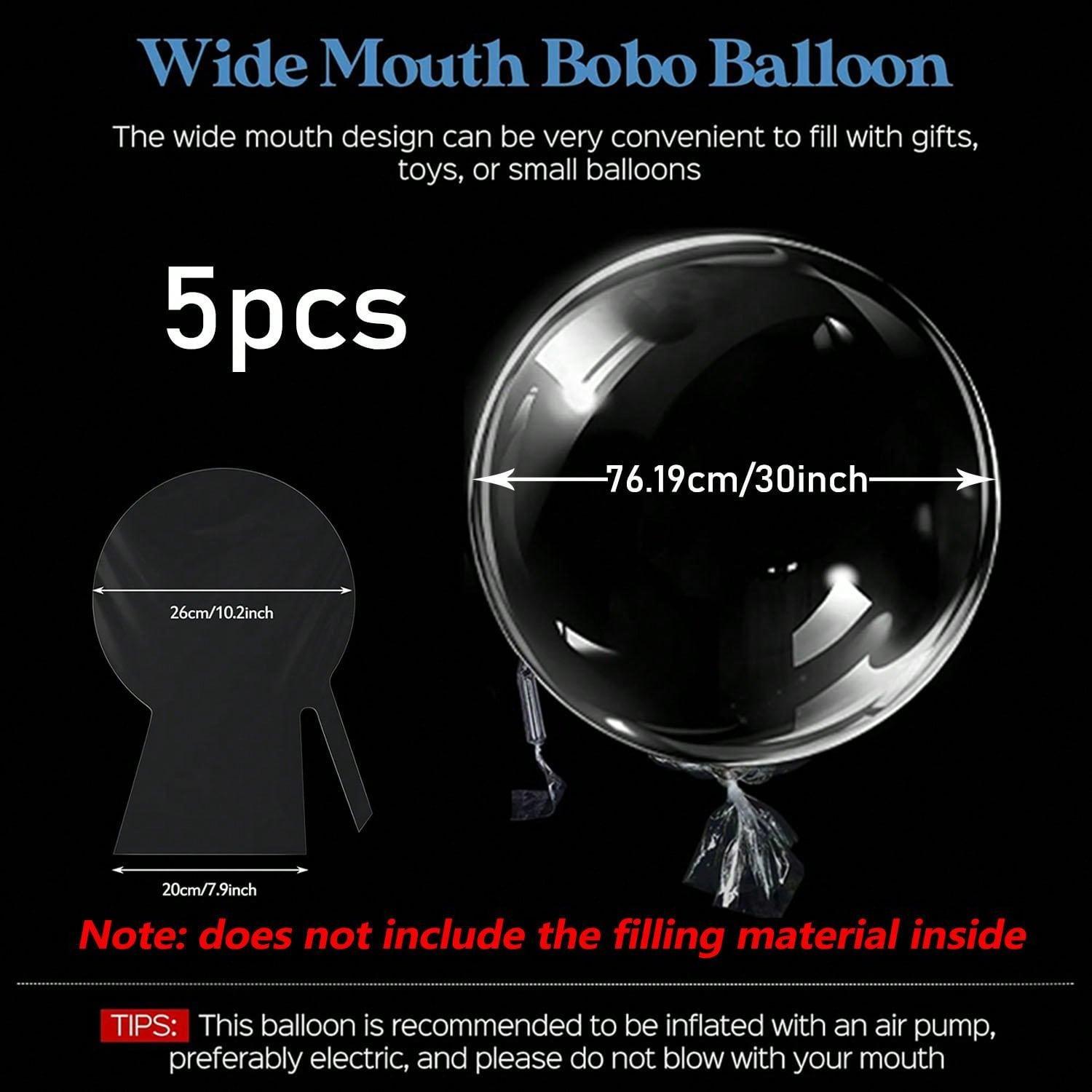 5/10pcs wide mouth transparent wave balloons, bouquet gift packaging for wedding, birthday party decoration (excluding contents) Other