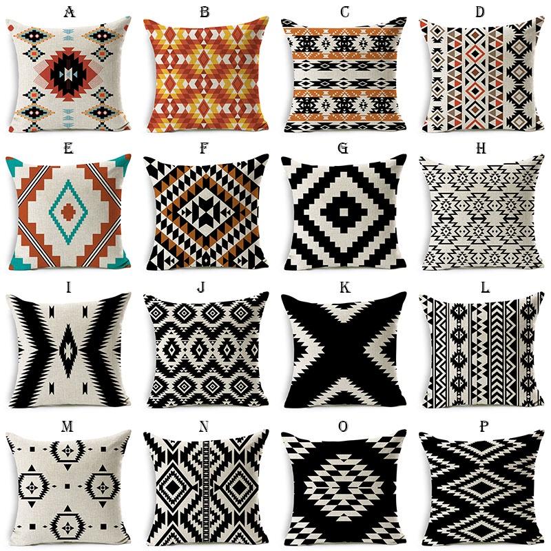 Super Soft Ethnic Throw Pillow Cover With Geometric Pattern For Stylish Home Decor