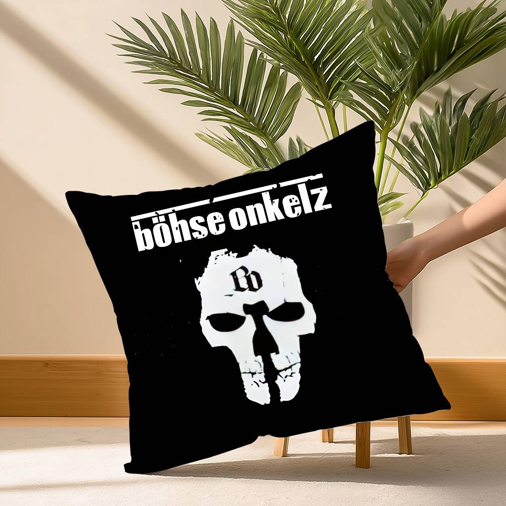 Hot B-Bohse O-OnkelzS Rock Pillow Case Soft Plush Fabric Double Sided Print Decorative Home Living Room Gift Cushion
