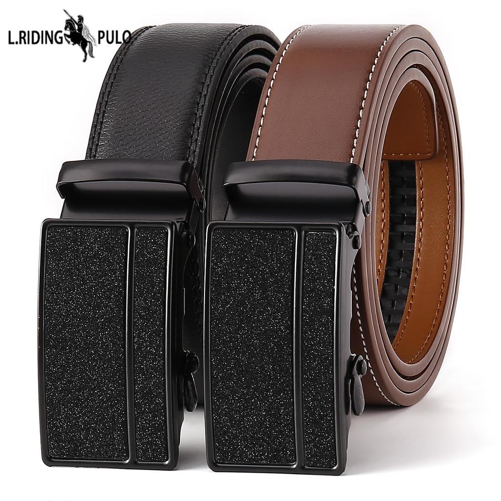 PULO Men's Automatic Buckle Belt Business Belt Comfortable Automatic Buckle Casual Belt