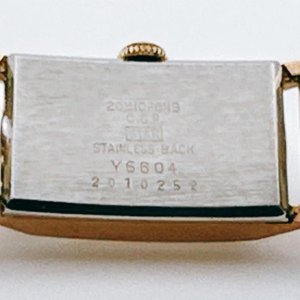 Used vintage CITIZEN PARASHOCK ladies watch bracelet watch gold rectangular 17 jewels 60s