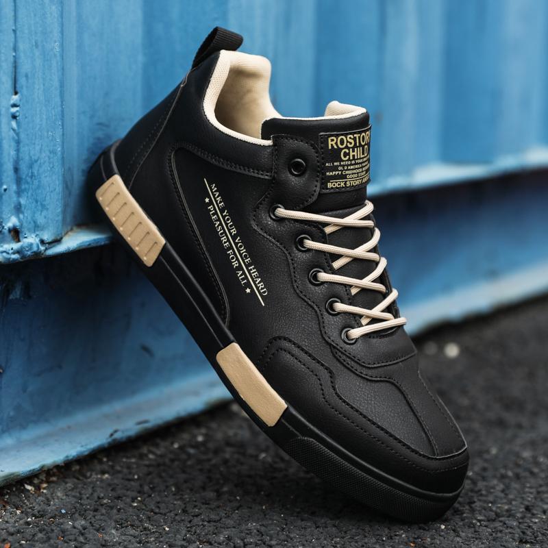 New Fashi Men's Winter Spring Hithtop Sneakers Sport Running Skateboard Walking Casual Leather Shoes