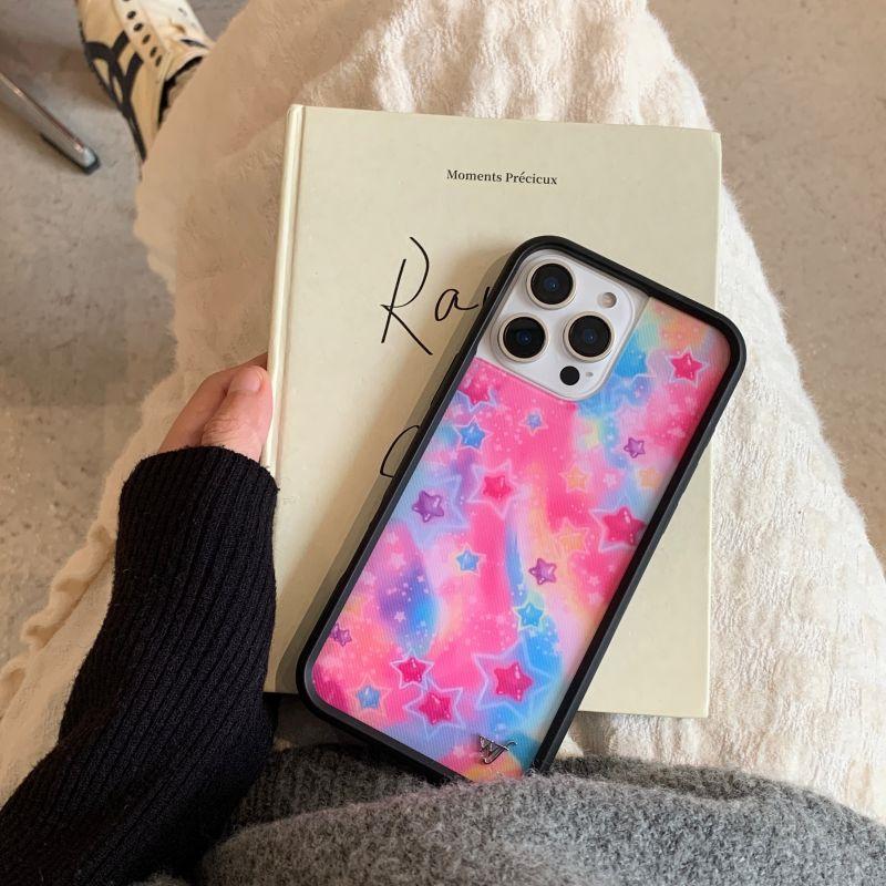 

Чохол з польовими квітами та полуницею для iPhone 17 12 13 Pro 14 plus 15 16 plus 17 Pro 16 Pro Max Мила блискуча зірка нижня кришка For iphone 17 promax