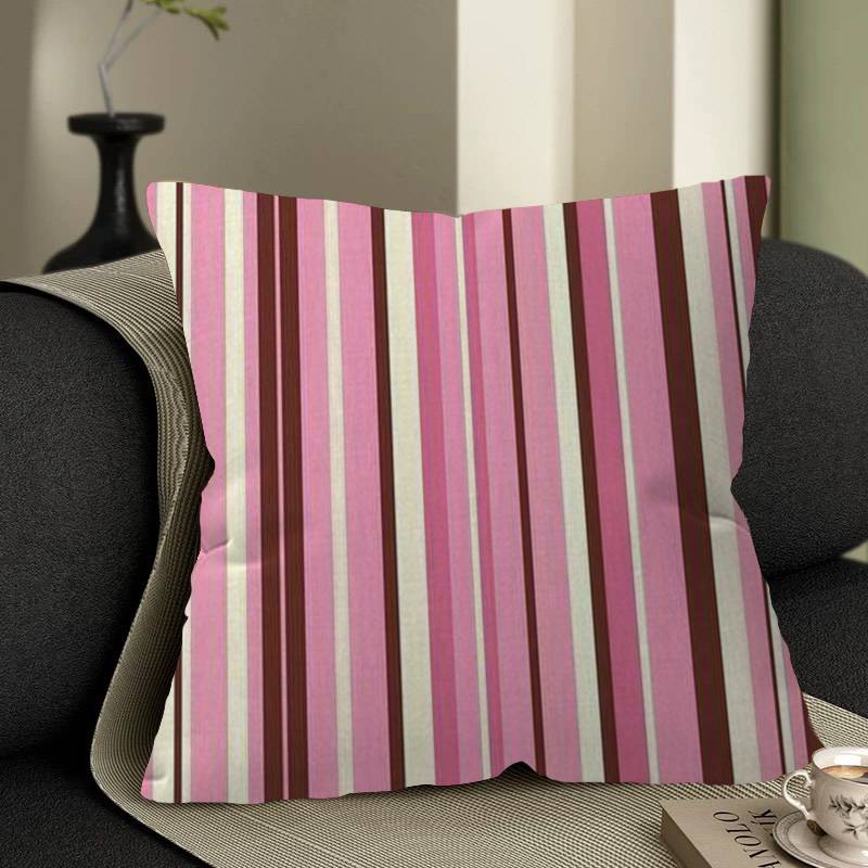 Fashion Stripes Design Art Pink Color Personalized Pillow Dust Cover Bedroom Kids Party Decoration Pillowcase Birthday Gift