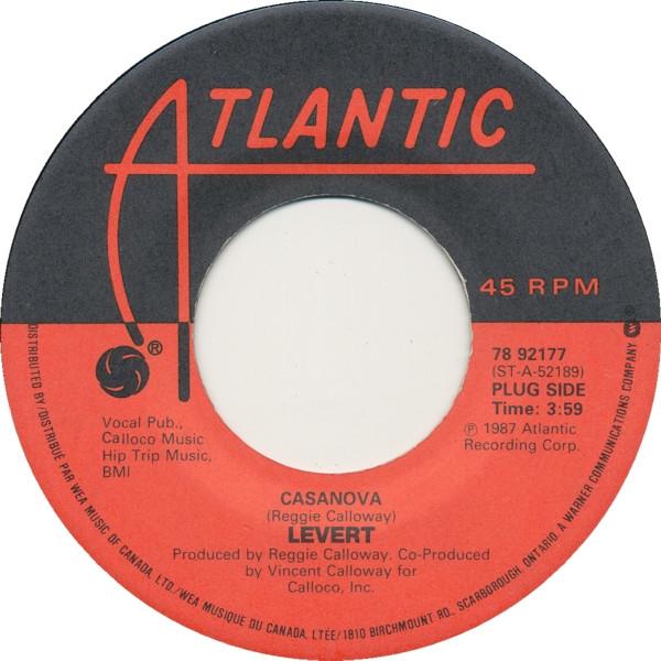 

7inch Record LEVERT - Casanova 7892177 Atlantic 1987 Canada Soul/Funk Used