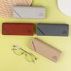 Striped Leather Eyeglasses Case Minimalist Portable Stylish Spectacle Holder Box for Men Boys Students