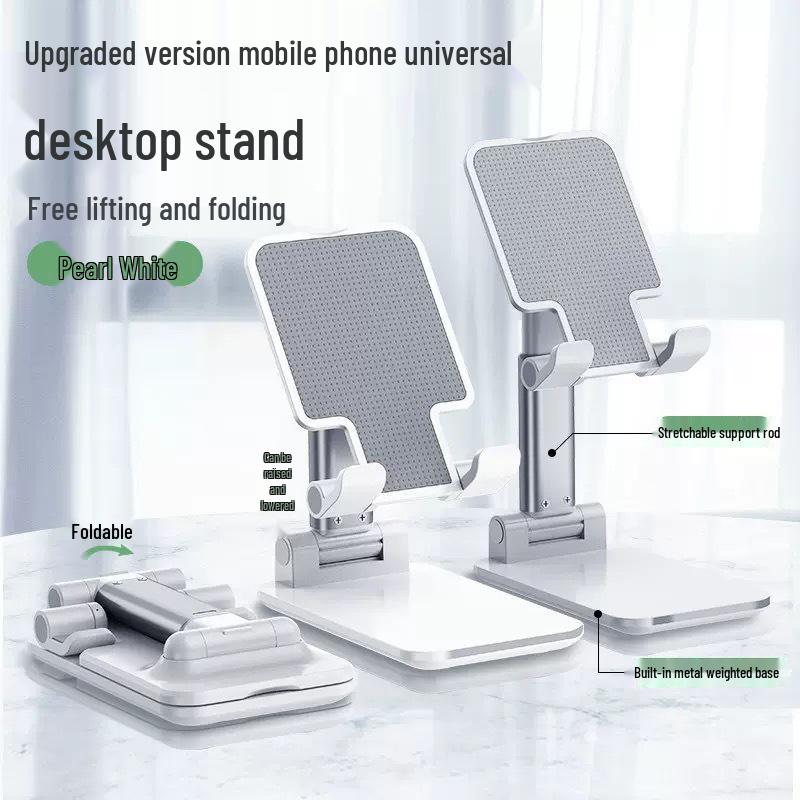 Adjustable Alloy Desktop Phone and Tablet Holder: Rotatable, Foldable, Multi-functional Stand for Live Streaming and Photography