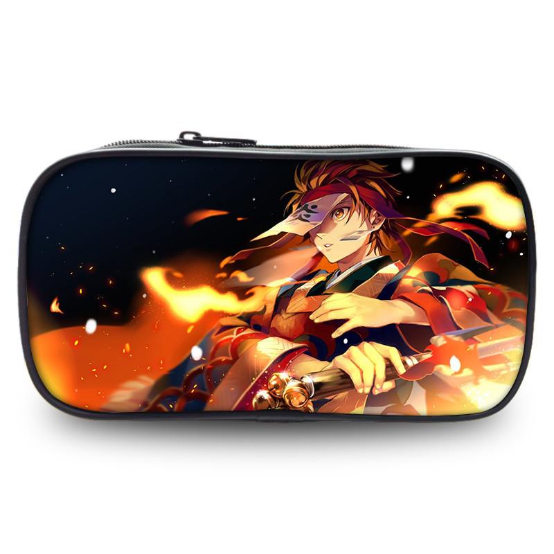 Durable Slayer Demon Pen Bag Versatile Oxford Fabric Large Capacity Stationery Holder