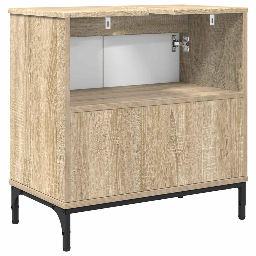 Washbasin Cabinet with Door Sonoma Oak 60.5 x 33.5 x 61 cm