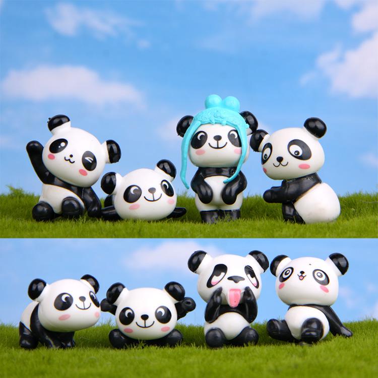 

8 Japanese Style Panda Figurines: Playful Korean-Style Cartoon Dolls for Creative Micro-Landscapes and Versatile Gardening Scenery. Single Item Price, Order in Multiples of 8
