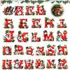 Lightweight Acrylic Alphabet Decorations 26Pcs Christmas Ornament Set, 2D A-Z Letters with Customized Tree Baubles Santa Hat Snowman Design,
