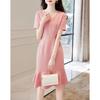 DME Elegant V-Neck Slimming Fishtail Midi Dress