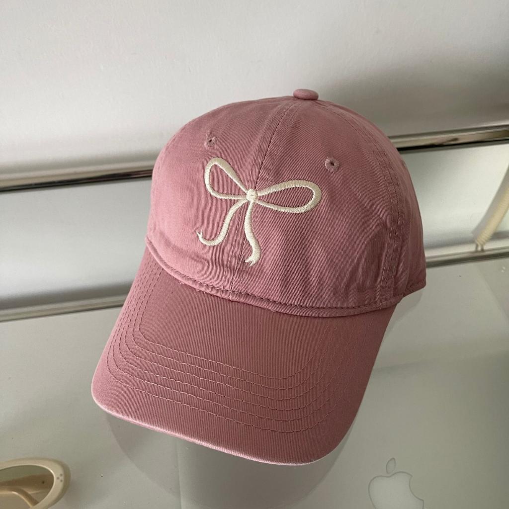 Wind sweet embroidery bow baseball cap children spring and summer versatile sunshade sunscreen cap
