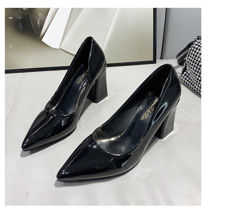 

Women s Black Suede Chunky Heel High Heels - Comfortable Professional Formal Shoes Size 41