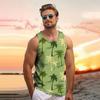 Vintage Summer 3D Printed Leaves Coconut Trees Graphic Men Fashion Cool Streetwear Vest Comfortable Soft Breathable Large Size Vest