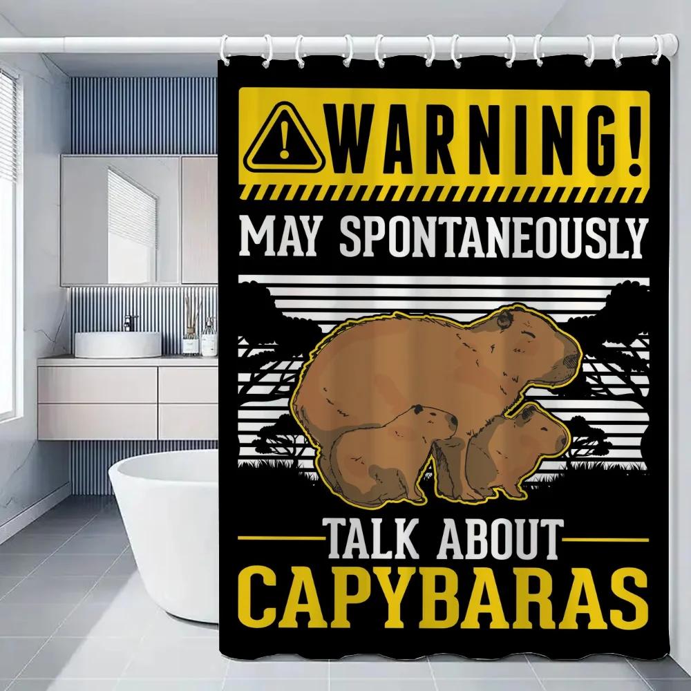 Capybara Bathroom Shower Curtain Cloth Curtains Bath Cover Waterproof Fabric Full 200x180 Curtins Funny Products Household Home