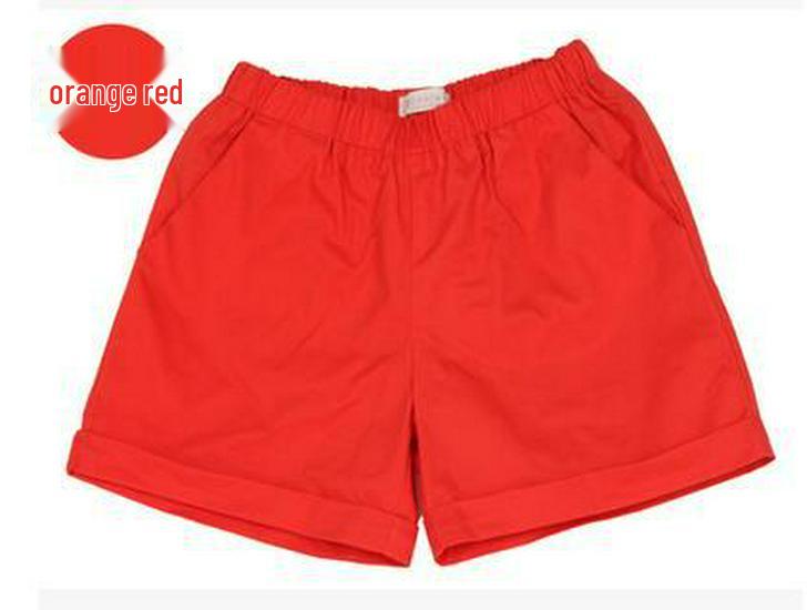 Women's Candy Color Elastic Waist Beach Shorts - Plus Size, Loose Fit, Wide Leg, Summer Home & Sports Cotton Leggings