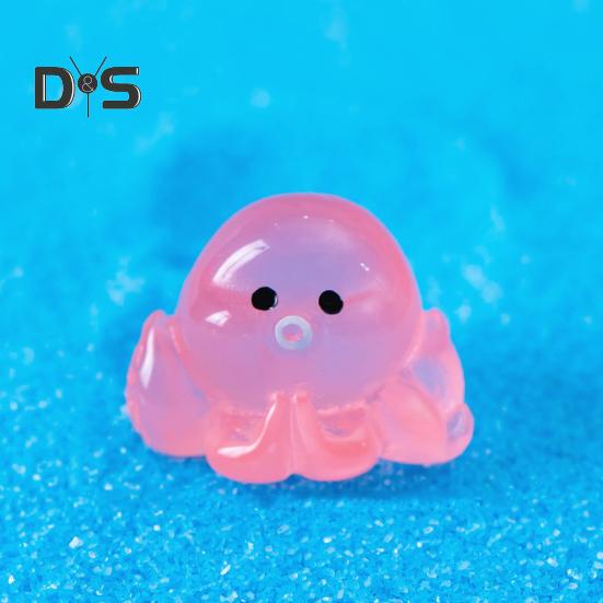 32 de bucăți mini figurine de caracatiță care strălucesc în întuneric din rășină Statui de caracatiță în miniatură pentru grădini cu zâne, acvarii, artizanat
