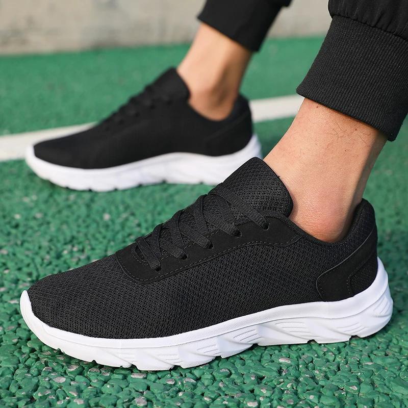 Summer New Mens Running Shoes Comfortable Lace-up Lightweight Gym Casual Jogging Shoes Tenis Outdoor Slip on Walking Sneakers