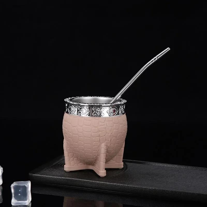 200ml 1Stück Edelstahl Doppelwandbecher Kaffee Bier Isolierter Becher Yerba Mate Tee Trinkbecher Doppelwandige Edelstahl Tasse