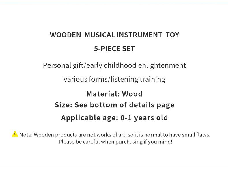 Orff Baby Wooden Hand Rattle - Infant Soothing Crib Toy for Early Education