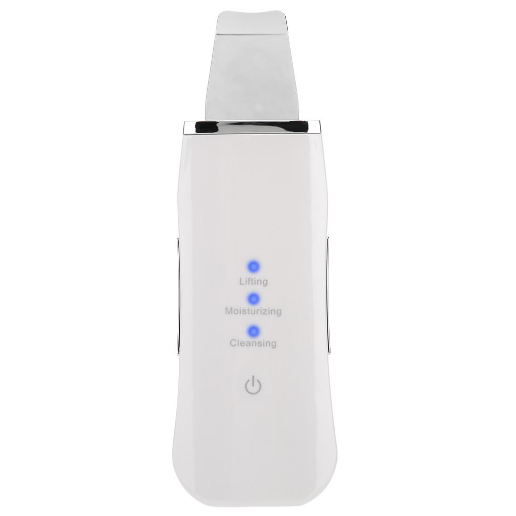 Face Skin Scrubber USB Rechargeable Peeling Machine Ultrasonic Exfoliating SkinCare(White )