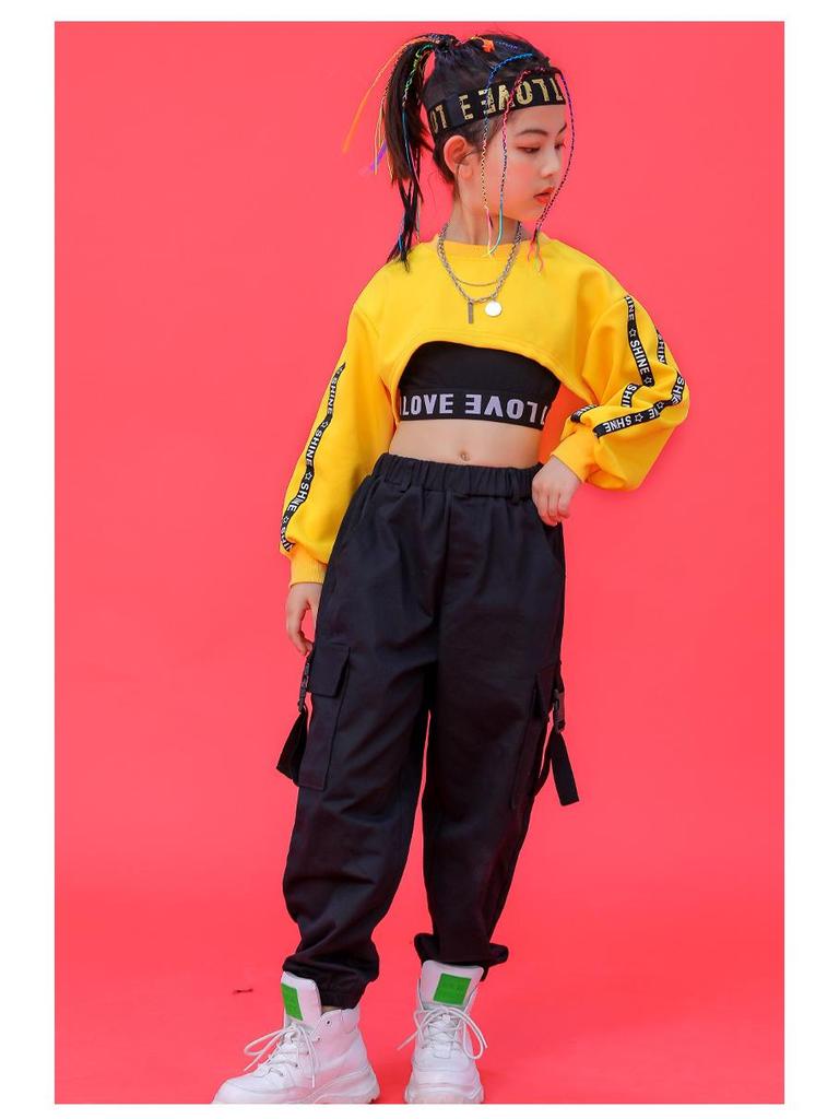 Costume Trendy da Ballo di Strada per Ragazze – Outfit Crop Top Jazz & Hip Hop