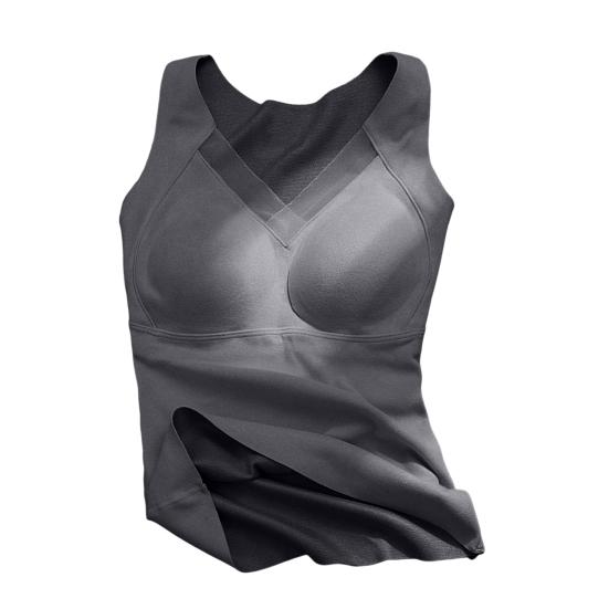 Graphene DE Velvet Heated Vest Elastic Fabric V-Neck Design 3D Seamless Cup Warm Inner Layer Bottoming Tops Autumn Winter Innerwear