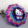 1pc Hello Kitty Cosmic Hearts Auto Open Close Umbrella - Portable Folding Design, 8-Rib Iron Frame Outdoor Umbrella, Festival Gift for Fans, Travelers