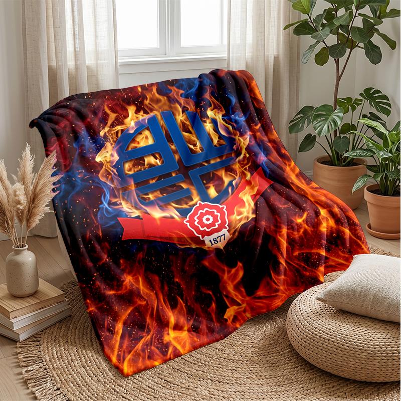 Coperta in pile flanella morbida Bolton Wanderers FC Leggera Accogliente Calda Coperta da divano letto Decorazione per la casa