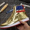 Never Surrender High Top Casual Sneakers Man Fashion Gym Shoes Men's Ankle Boots Running Male Sneaker Gold Board Shoes for Men