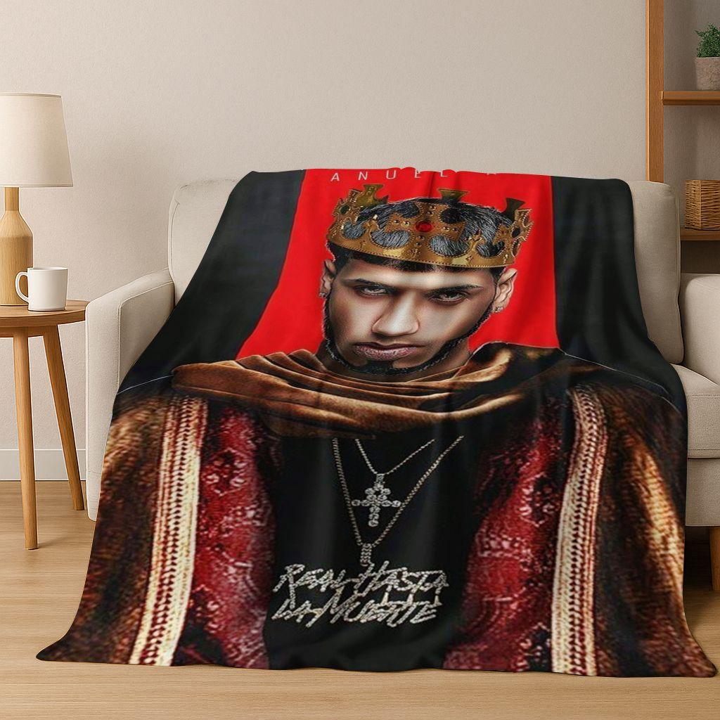 Anuel AA Hip Hop Rapper Singer Flannel Blanket,Warm and Cozy Soft Throw Blanket for Home Bedroom Bed Sofa Cover Kid Gift 75x90cm