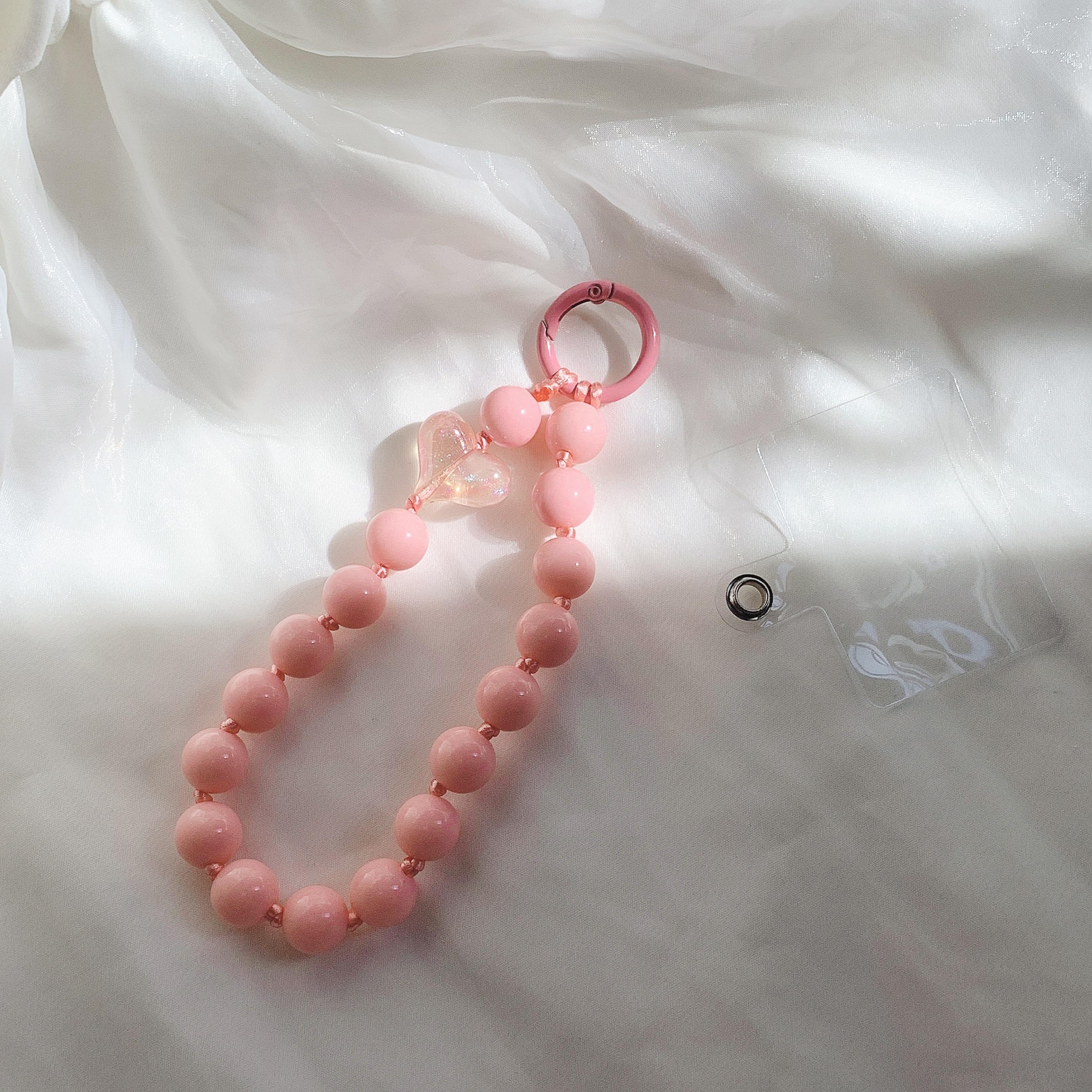 Rabbit love Star Orange pink Bead Mobile Phone Chain Plastic Bead Mobile Phone Lanyard Cute