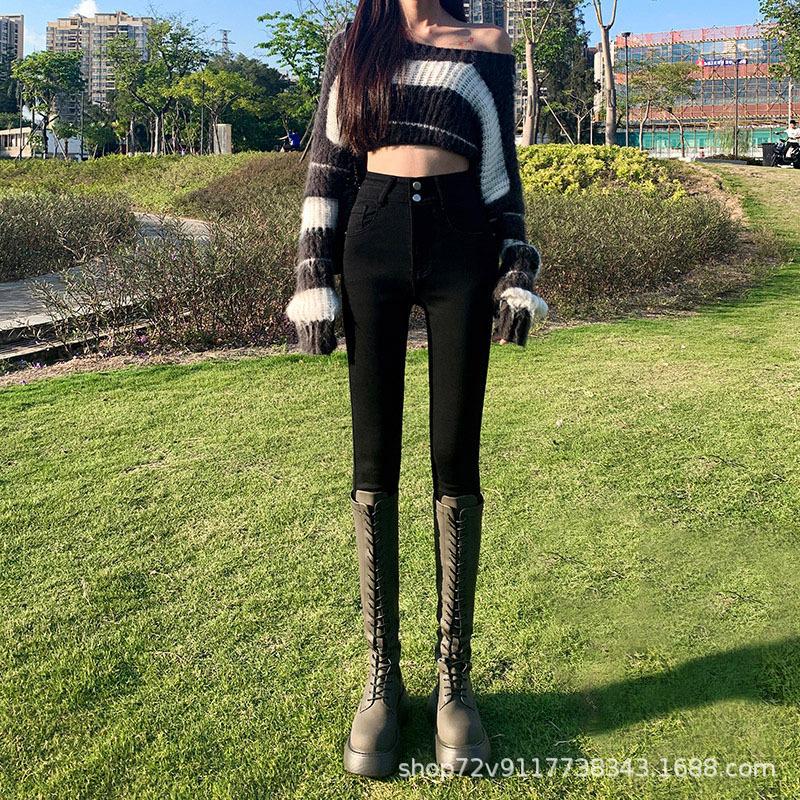 Plus Size Pants High-waisted Stretch Skinny Jeans for Women