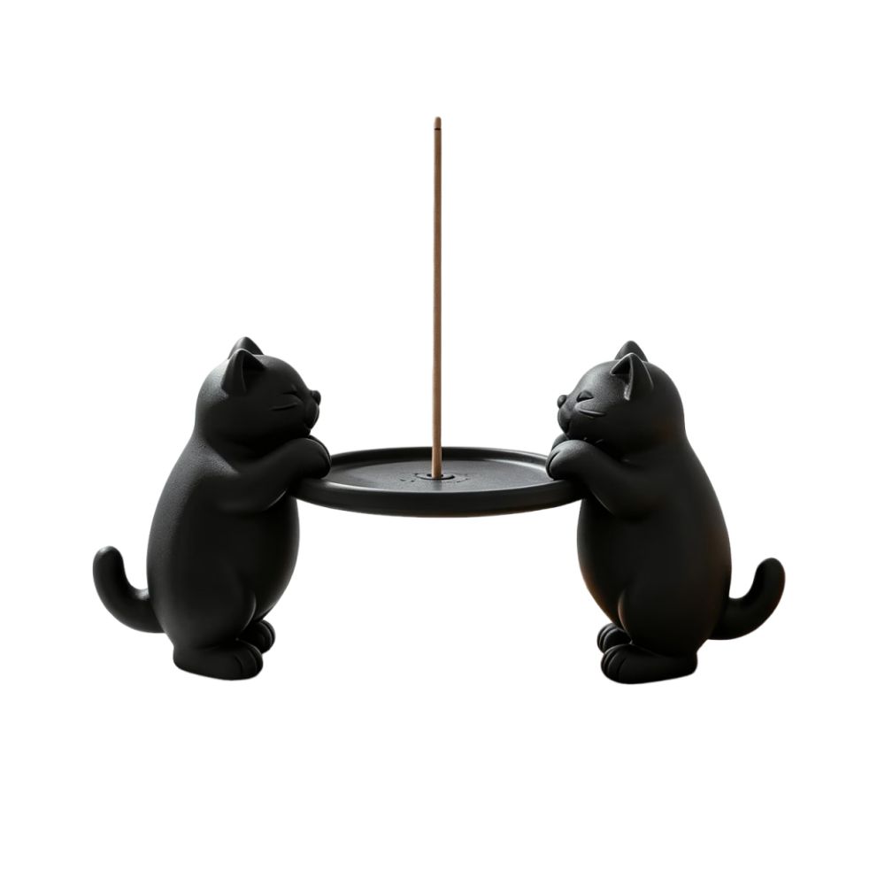 3D Printing Two Cats Incense Holder Minimalist Incense Stick Holder Tea Room