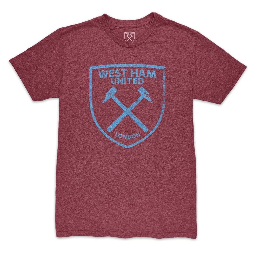 

WEST HAM UNITED Футболка унисекс с монологотипом, премиальная, из смесовой ткани с фактурой slub, цвет бордовый - 1863FC XXL