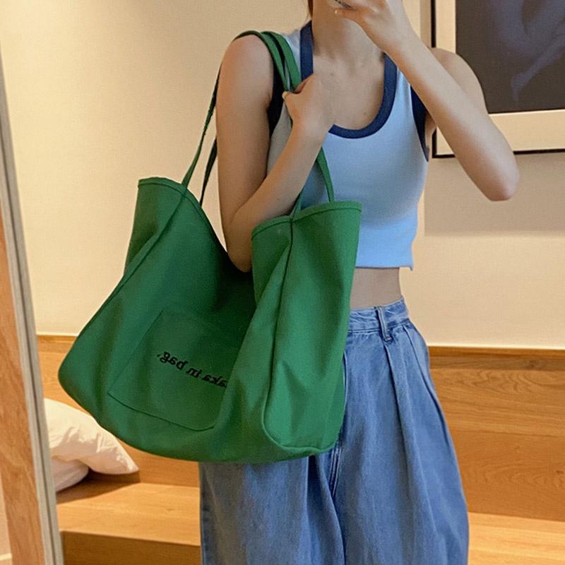 IELGY Casual Canvas bag women s fashion tote bag versatile large capacity