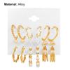 1 Set Cercei Hoop Formă Rotundă Bijuterii cu Strasuri Geometrie Perle Faux Cercei Cerc Femei