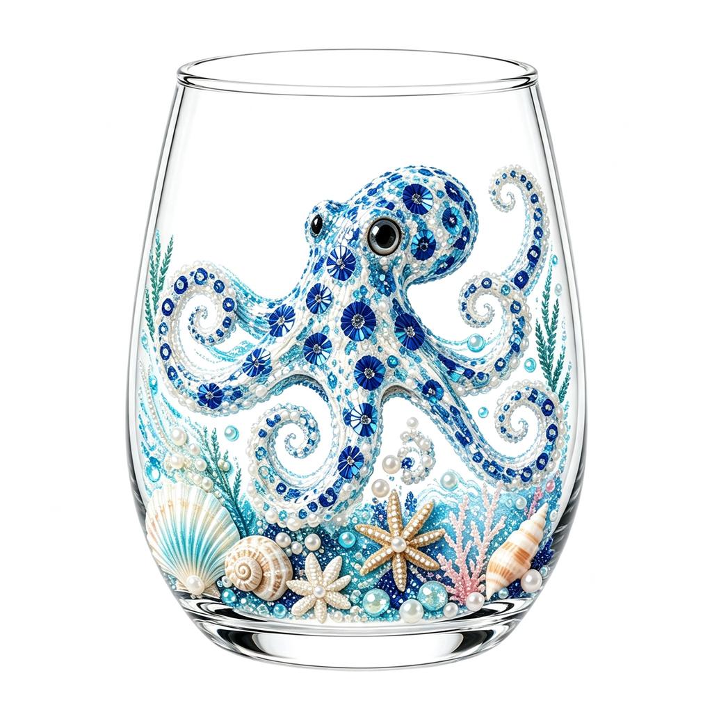 Glass Cup with 2D Animal Pattern Print, Decorative Tumbler for Home, Party and Daily Use