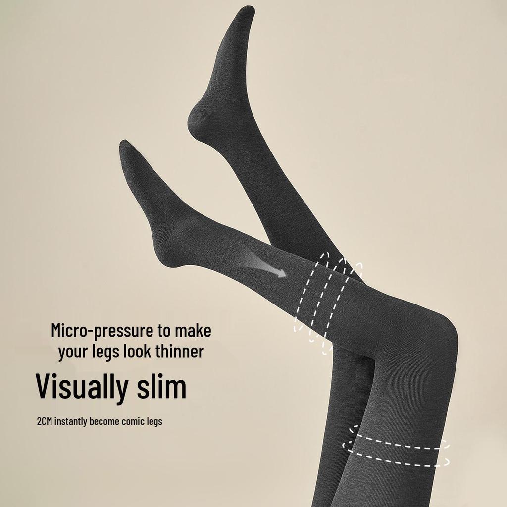 Women's Black Fleece-Lined Pantyhose: Thick, Slimming, Hip-Lifting Leggings for Autumn/Winter