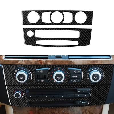 Car CD Panel Trim Center Console Cover Carbon Fiber Sticker Trim Cover For BMW 5 Series E60 2008-10 Interior Accessoire Voiture