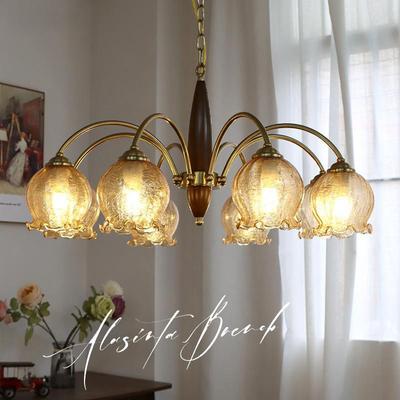 Candle Iron Vintage Country Chandeliers 6 Lights Metal Light Fixture Hanging Lighting