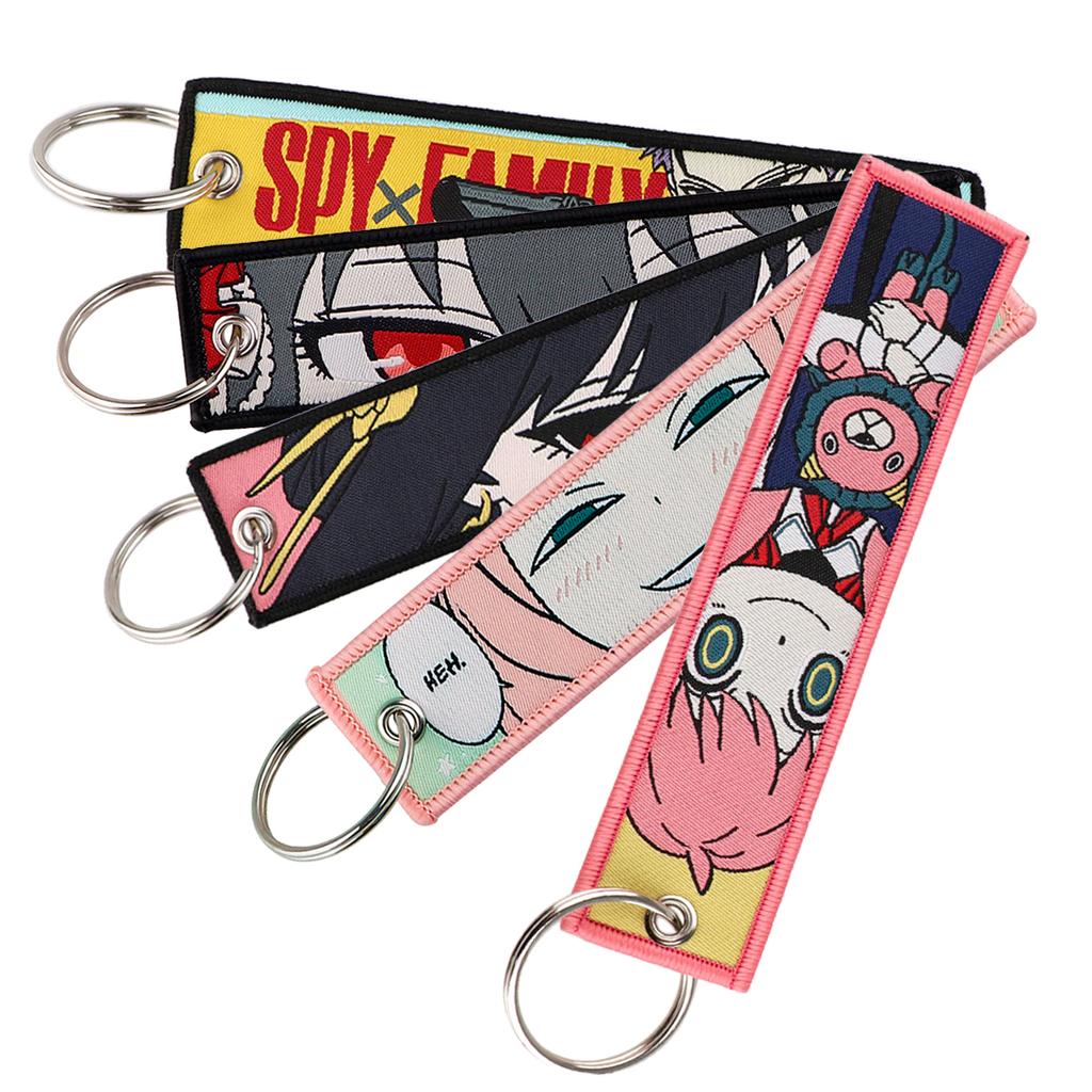Portachiavi Ricamato Anime Giapponese per Portachiavi di Motociclette Portachiavi Etichetta Chiave Portachiavi Accessori Moda Chaveiro